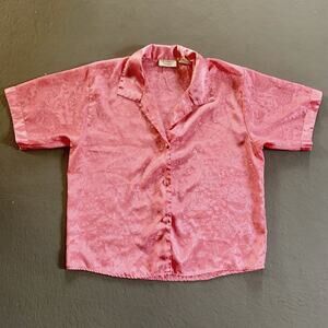 Vintage Victoria’s Secret Gold Label Pink Button-Up Sleep Shirt Size Small